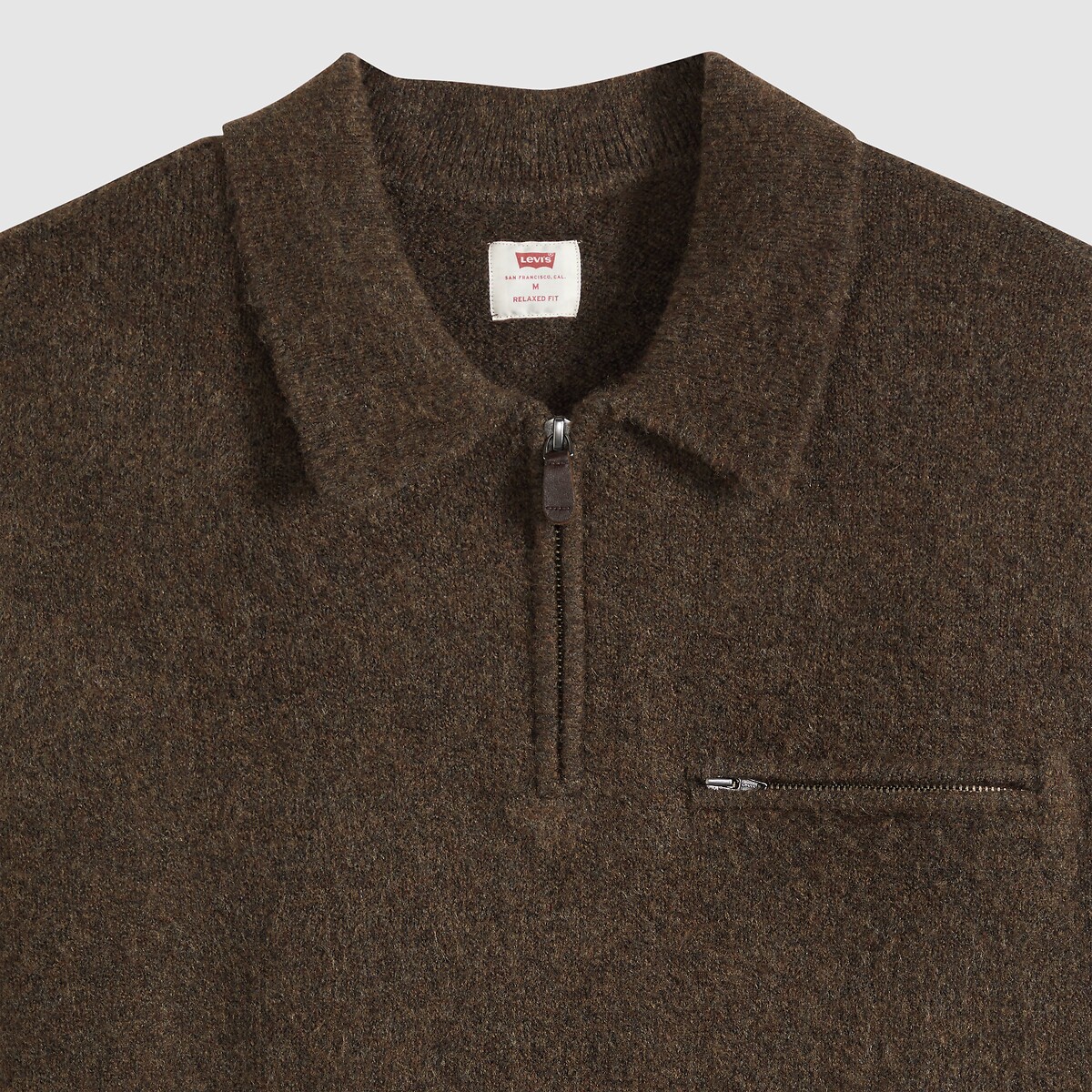 Pull col polo, demi-zippé, BOULDER marron, LEVI'S