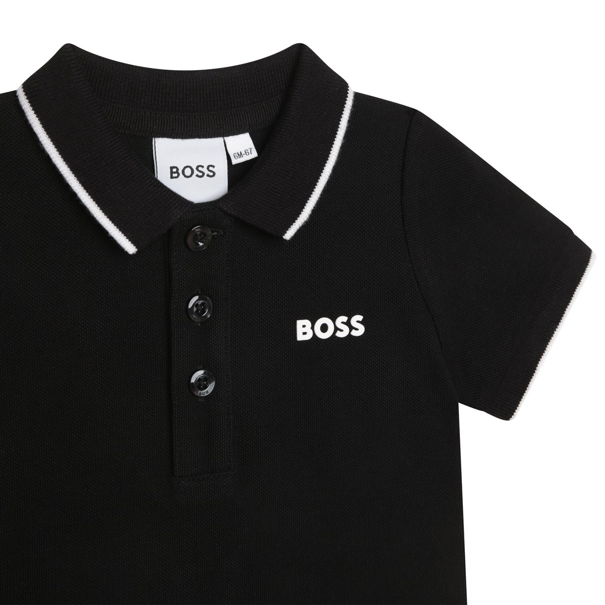 Polo à manches courtes black, BOSS KIDSWEAR