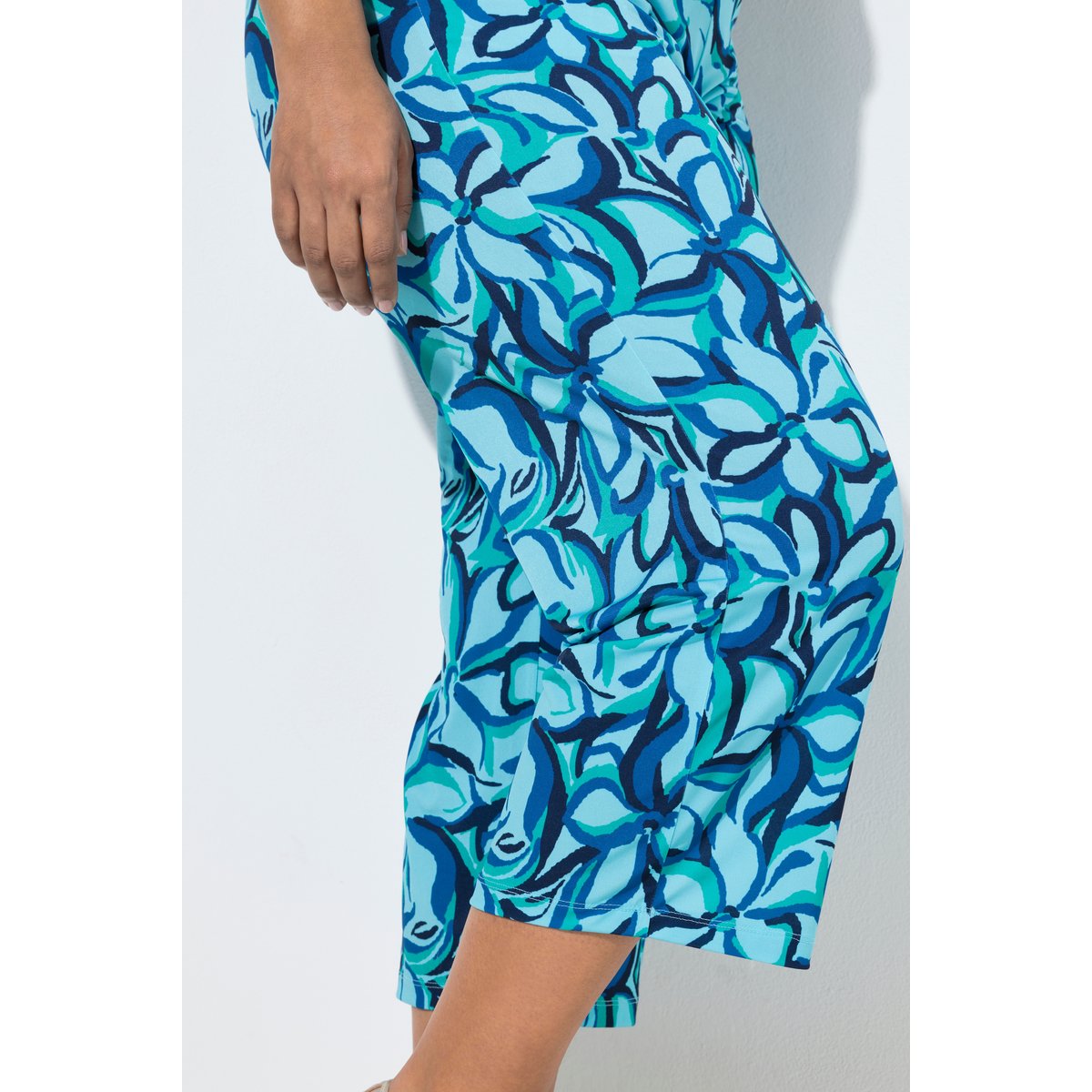 Pantalon 7/8 en jersey marine, ULLA POPKEN