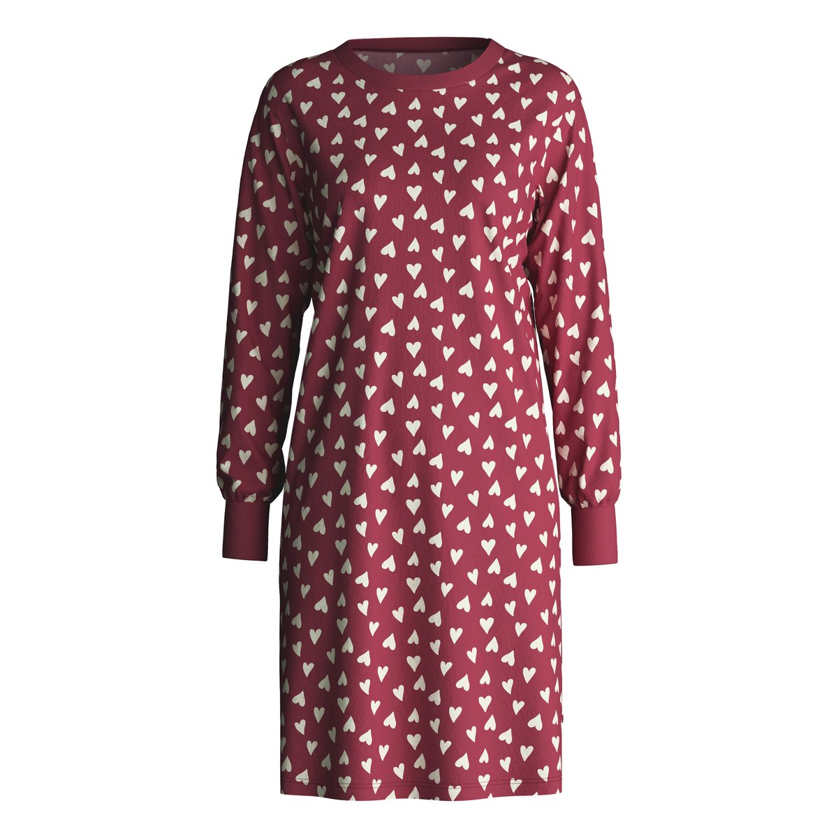 Chemise de nuit à manches longues manches longues Coton COTTON SPECIAL rouge mars, CALIDA
