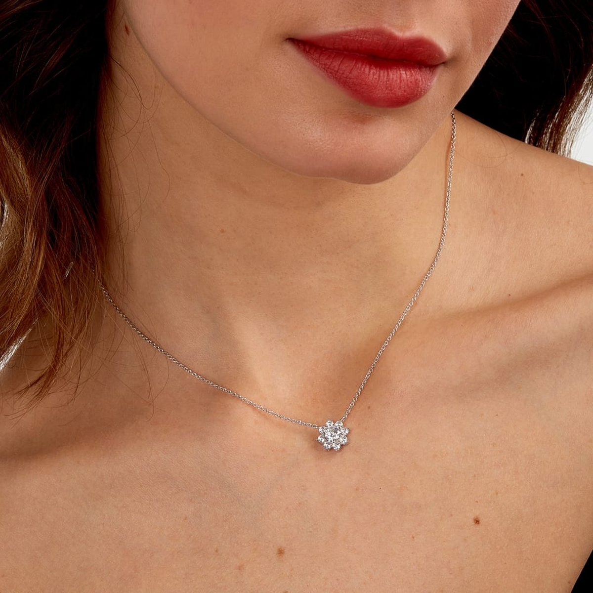 Collier en acier, cristaux, TESORI blanc, MORELLATO