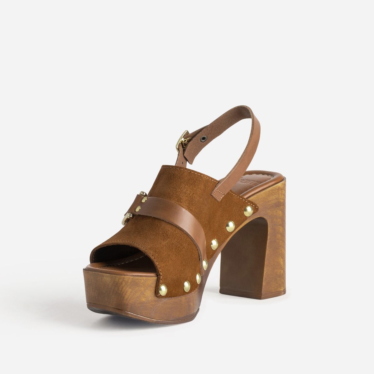 Sandale À Talon en cuir KAMELIO cognac, ERAM