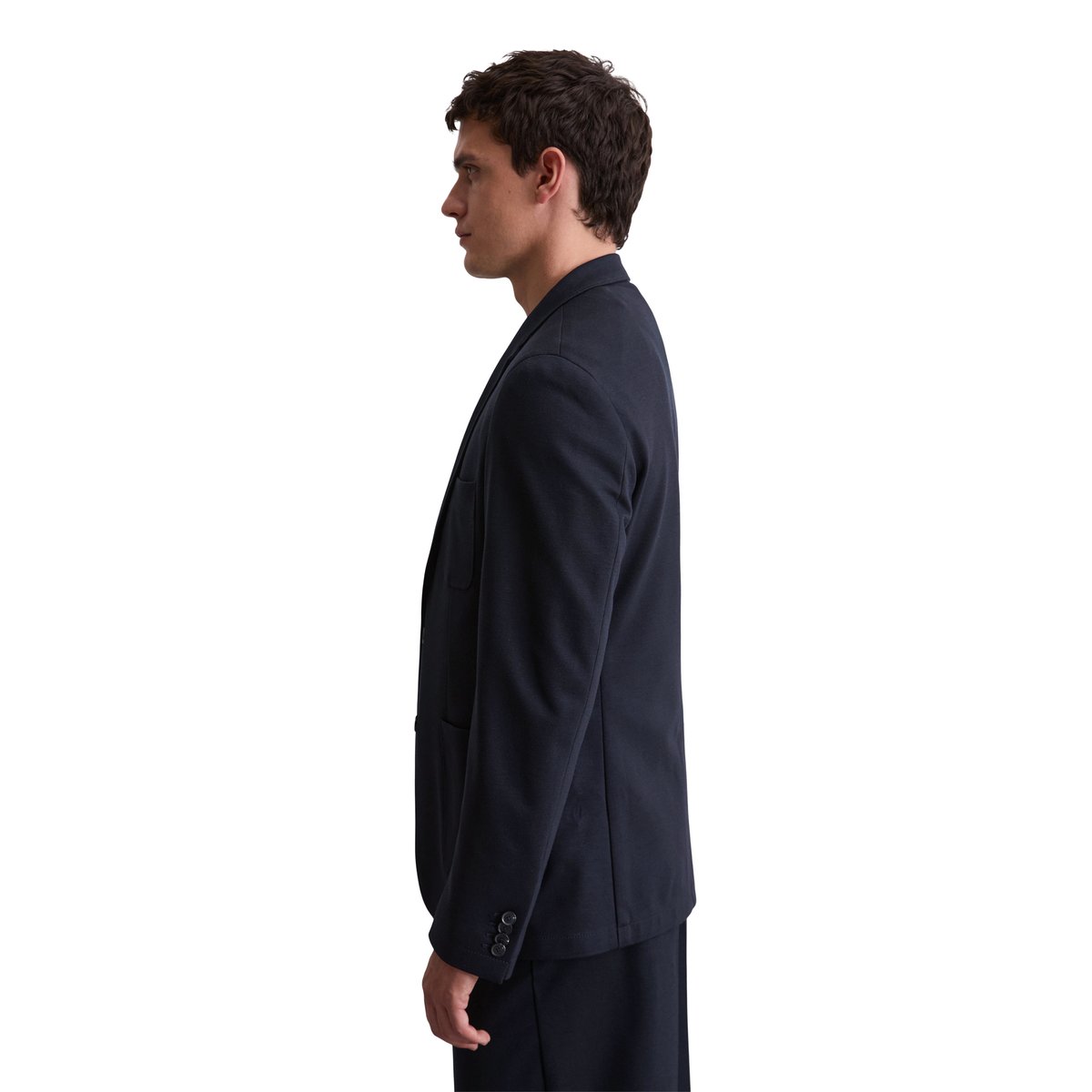 Veste DFB Travel Collection en mélange interlock-viscose bleu foncé, MARC O'POLO