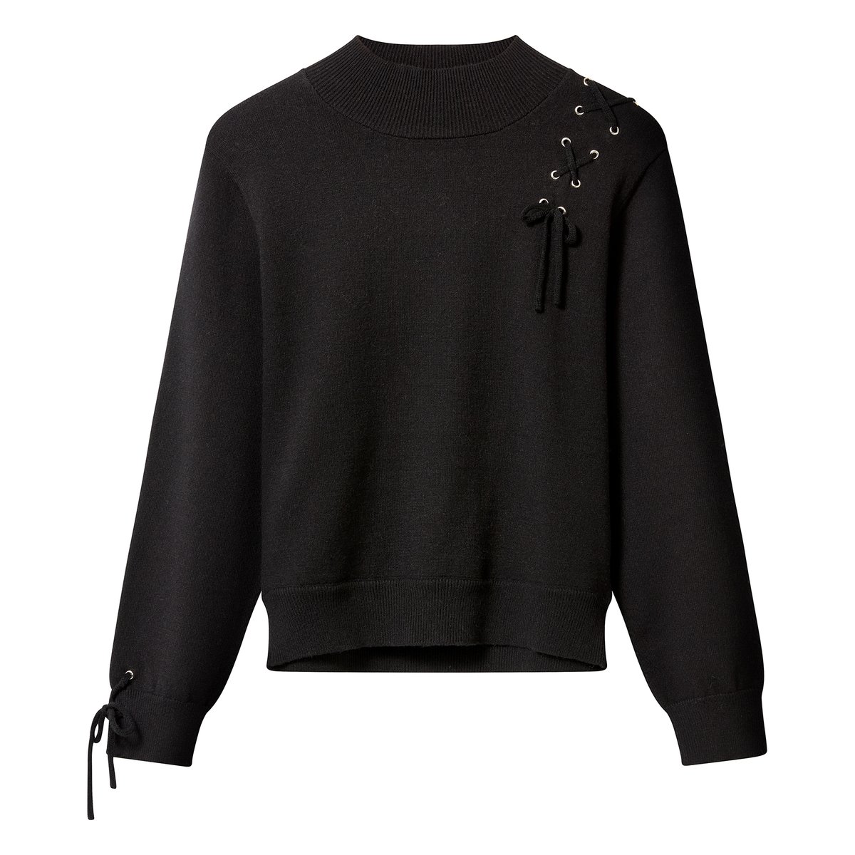 Pull à Détail Lacé Chrissie noir, JOE BROWNS