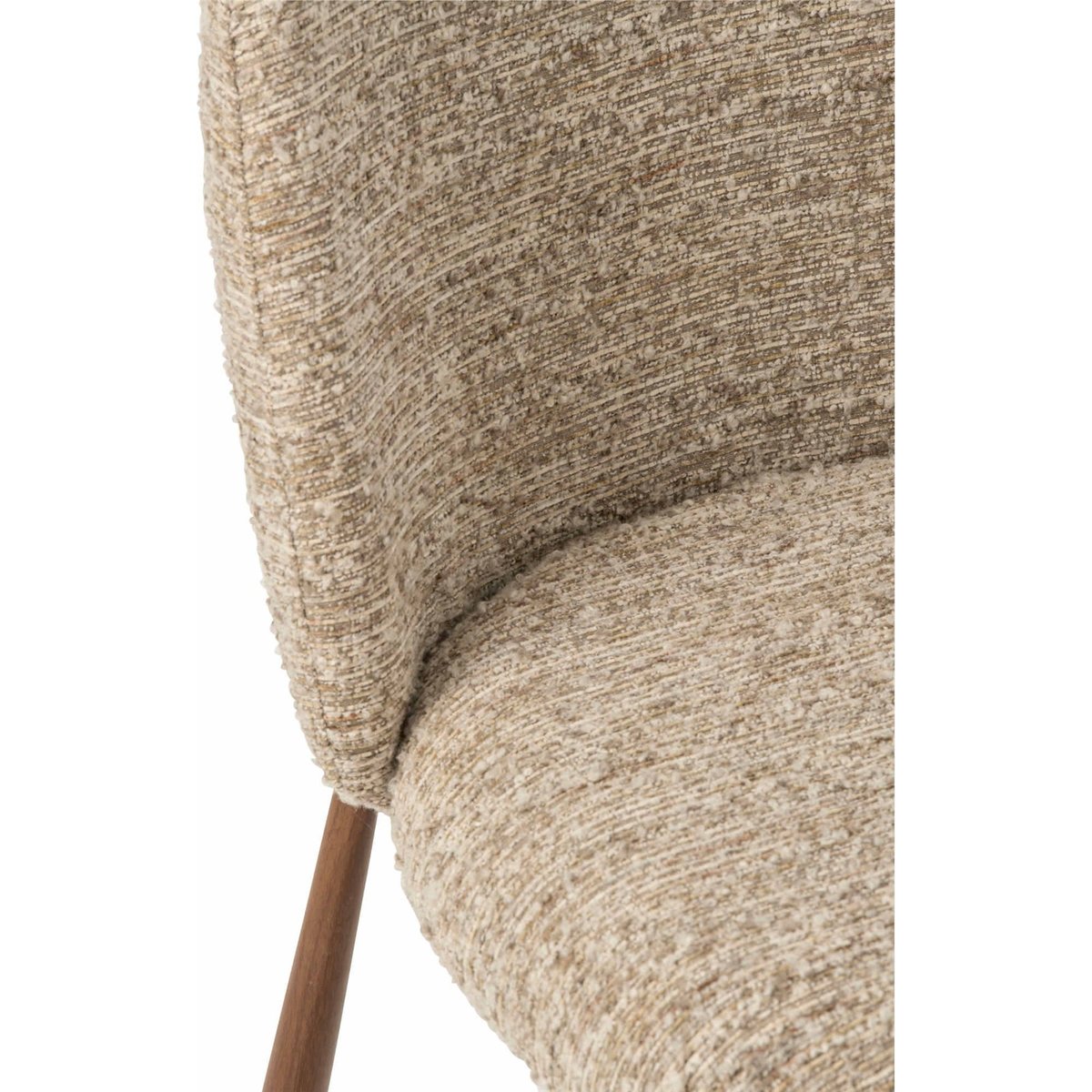Chaise en tissu texturé écru et bois, RECOLLECTION