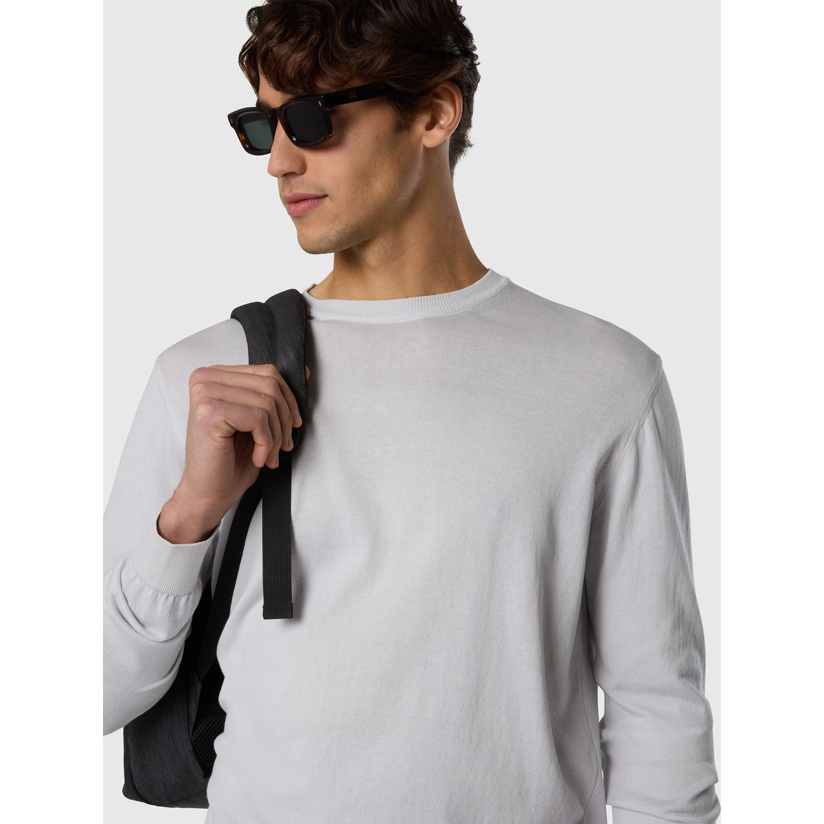 Pull en coton Pima gris violet, NORTH SAILS