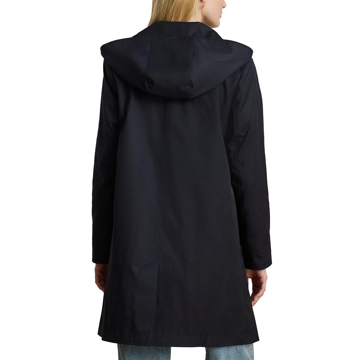 Trench long  fermeture boutonnée, mi-saison marine, LAUREN RALPH LAUREN