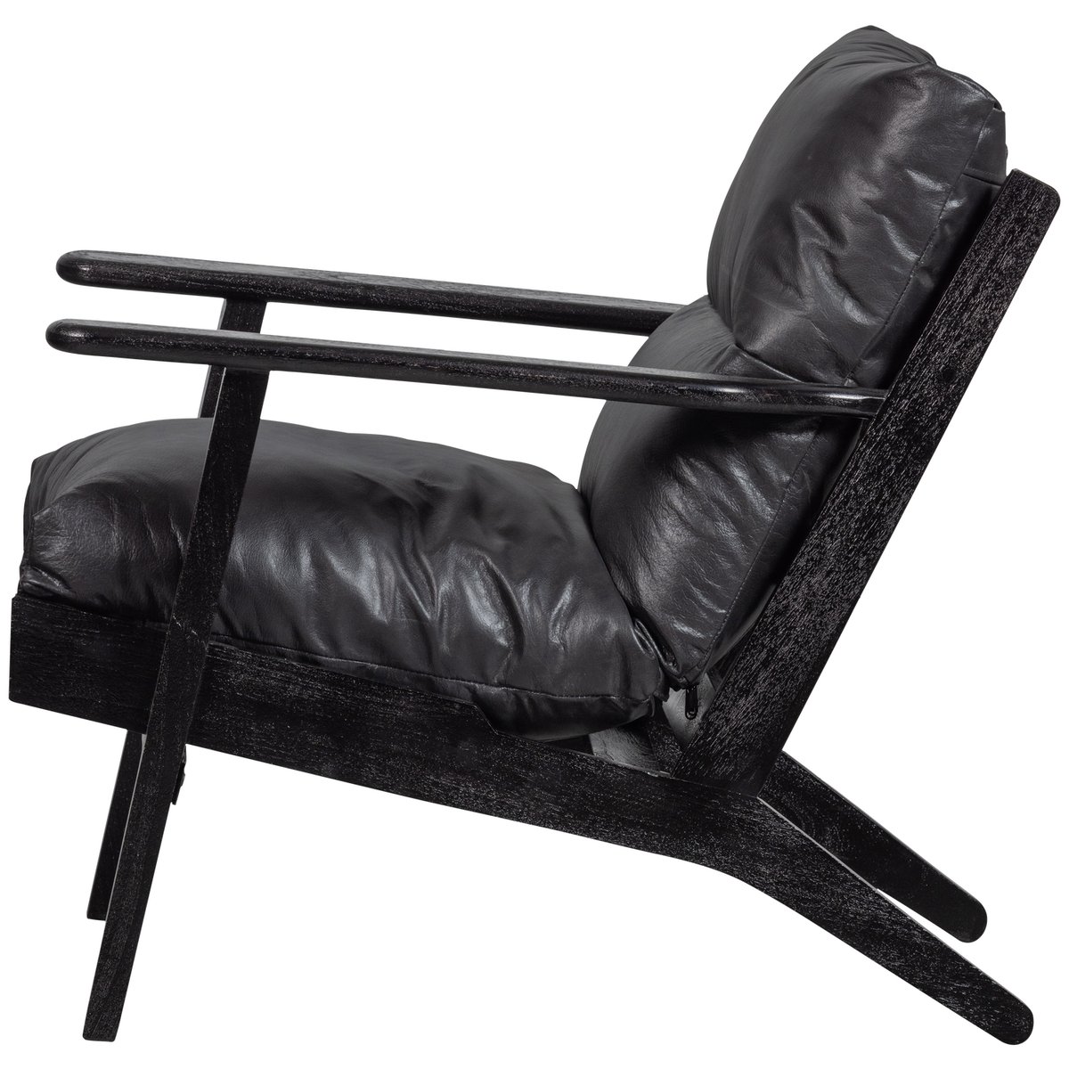 Fauteuil en bois et tissu - HOUSTON noir, WOOOD