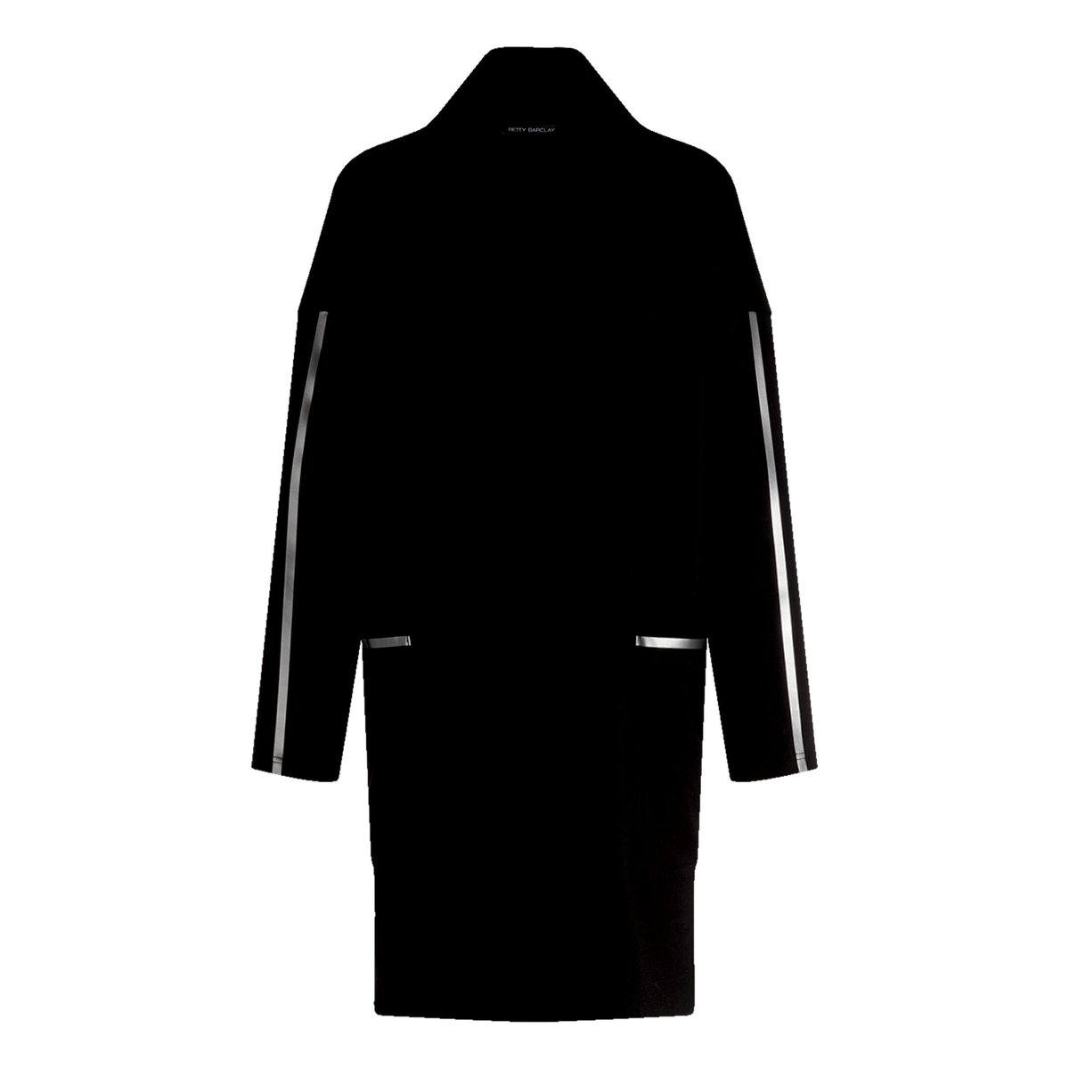 Manteau molletonné à col droit noir, BETTY BARCLAY