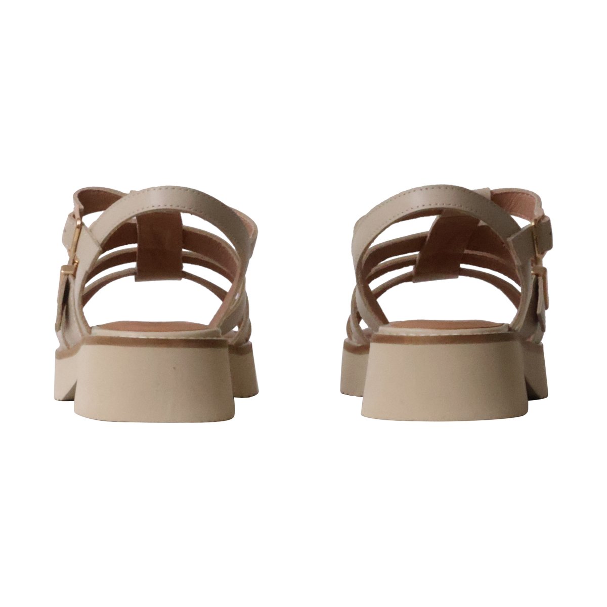 Sandales Cuir Claudia crème, EMILIE KARSTON