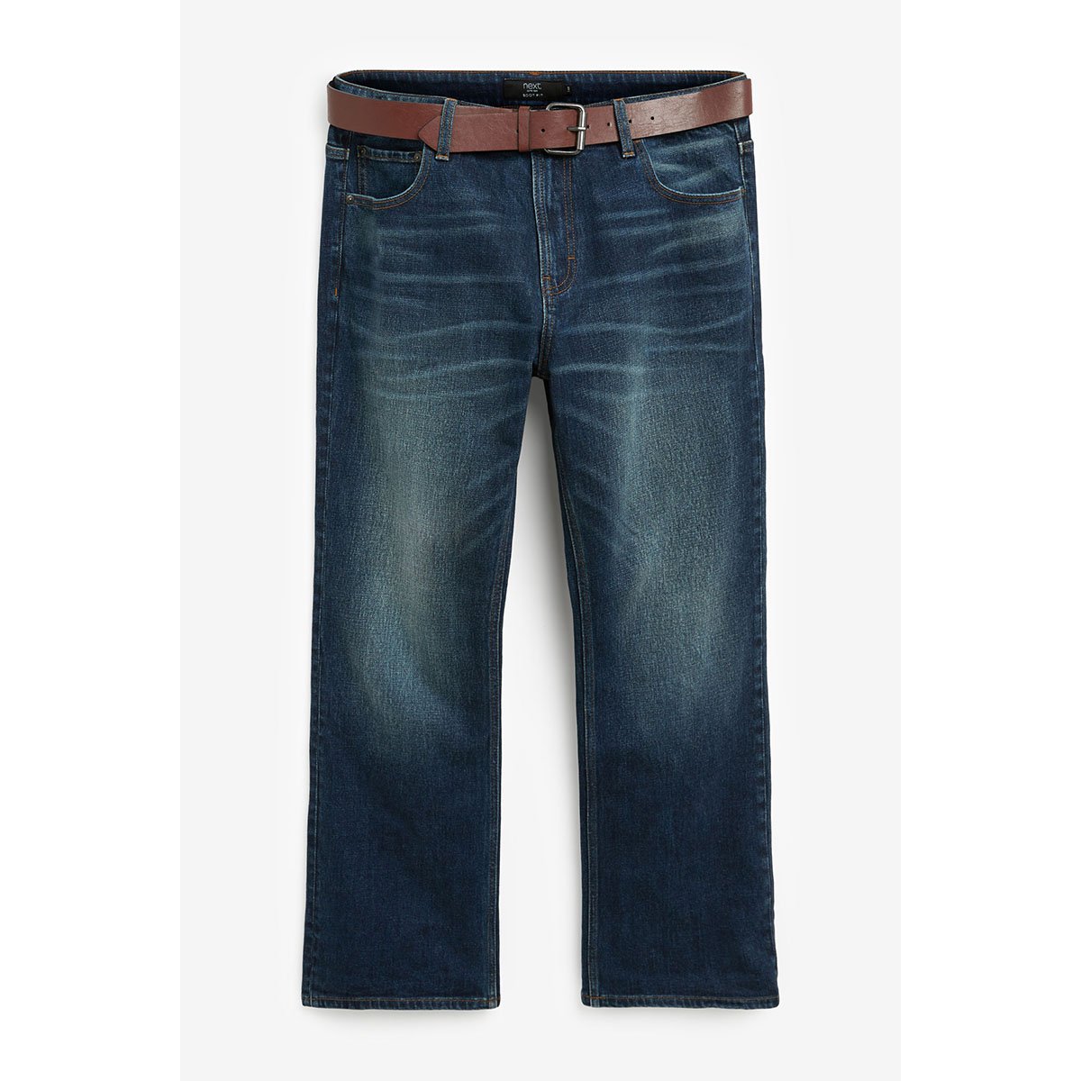 Jean Stretch Avec Ceinture Bootcut délavage bleu moyen, NEXT