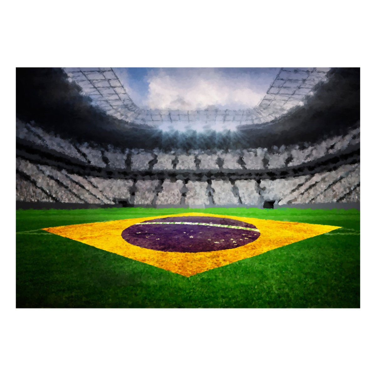 Papier peint intissé panoramique Hobby Brazilian stadium vert, EDEN