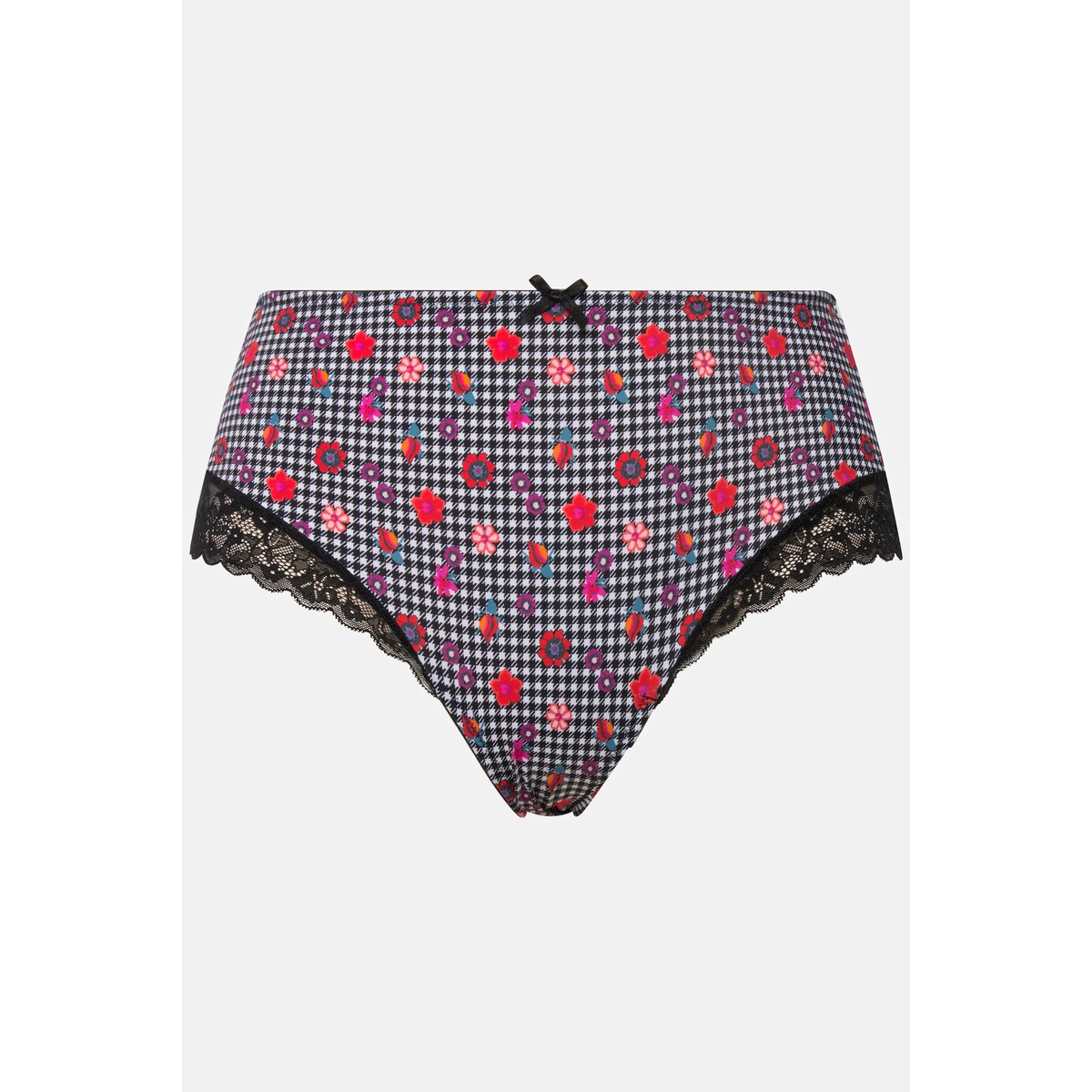 Culotte midi avec motif pied-de-poule noir, ULLA POPKEN