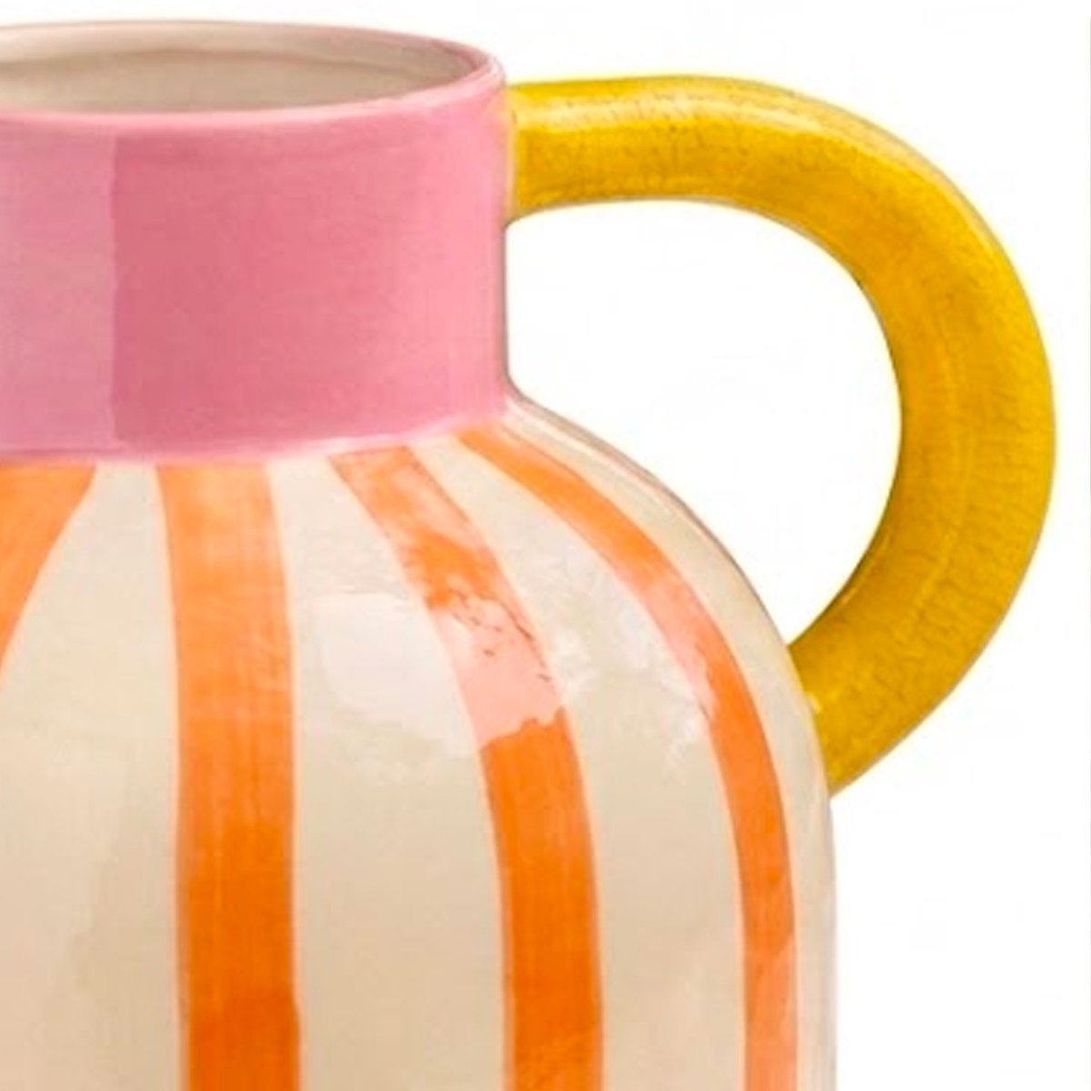 Pichet en porcelaine rayé orange 18x15x20cm orange, WADIGA