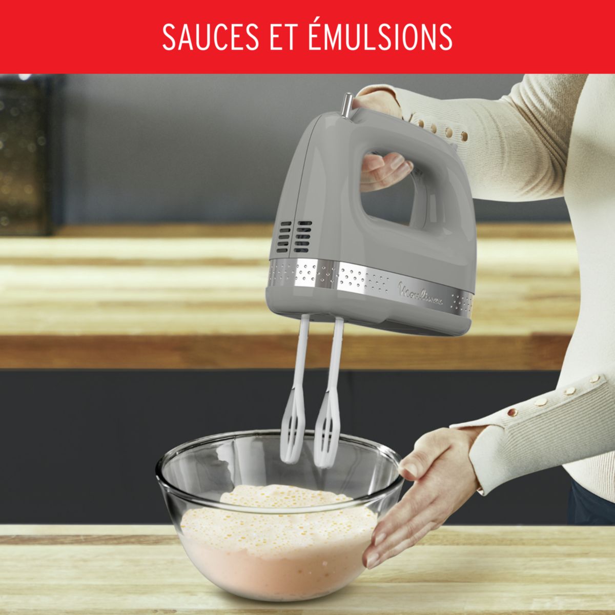 Batteur soleil pepper HM211E10 gris, MOULINEX