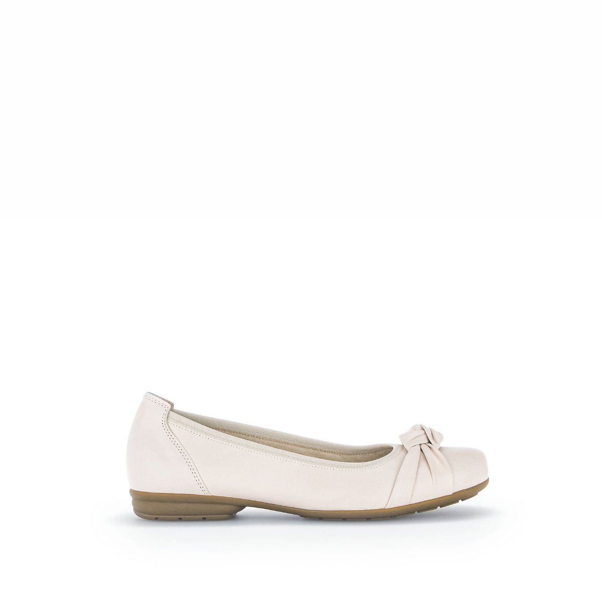 Ballerines en cuir lisse à talon décroché ivoire, GABOR