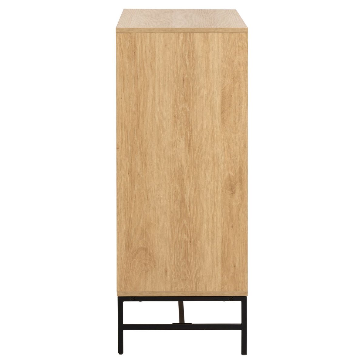 Commode rectangulaire 4 tiroirs effet tasseaux BAÏKAL beige, TOILINUX