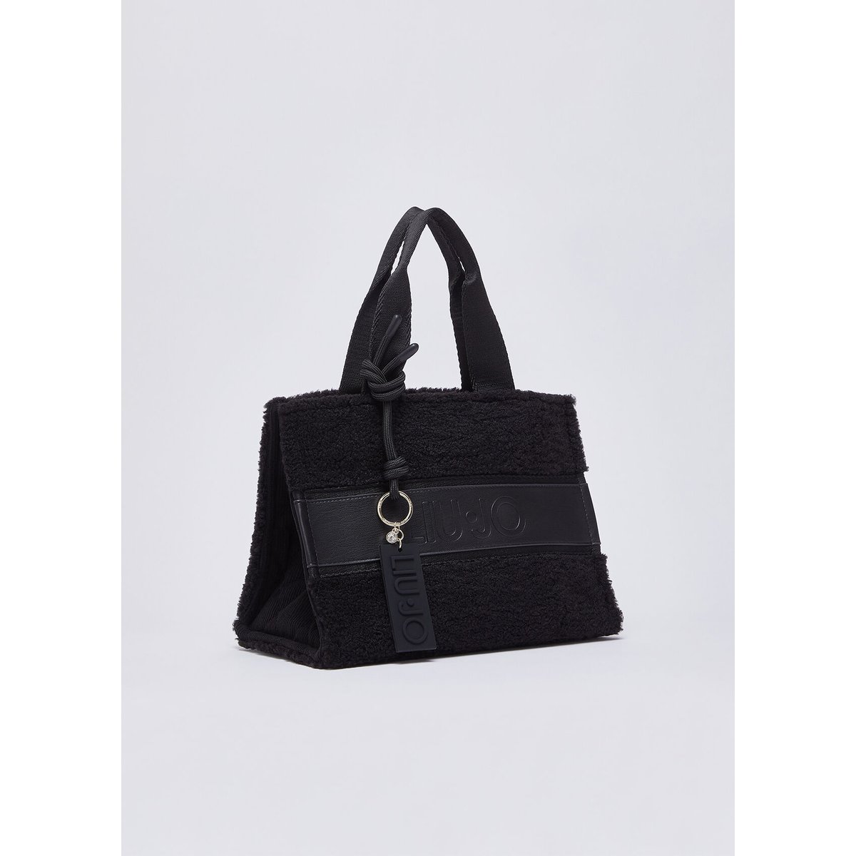 Petit sac fourre-tout en teddy noir, LIU JO
