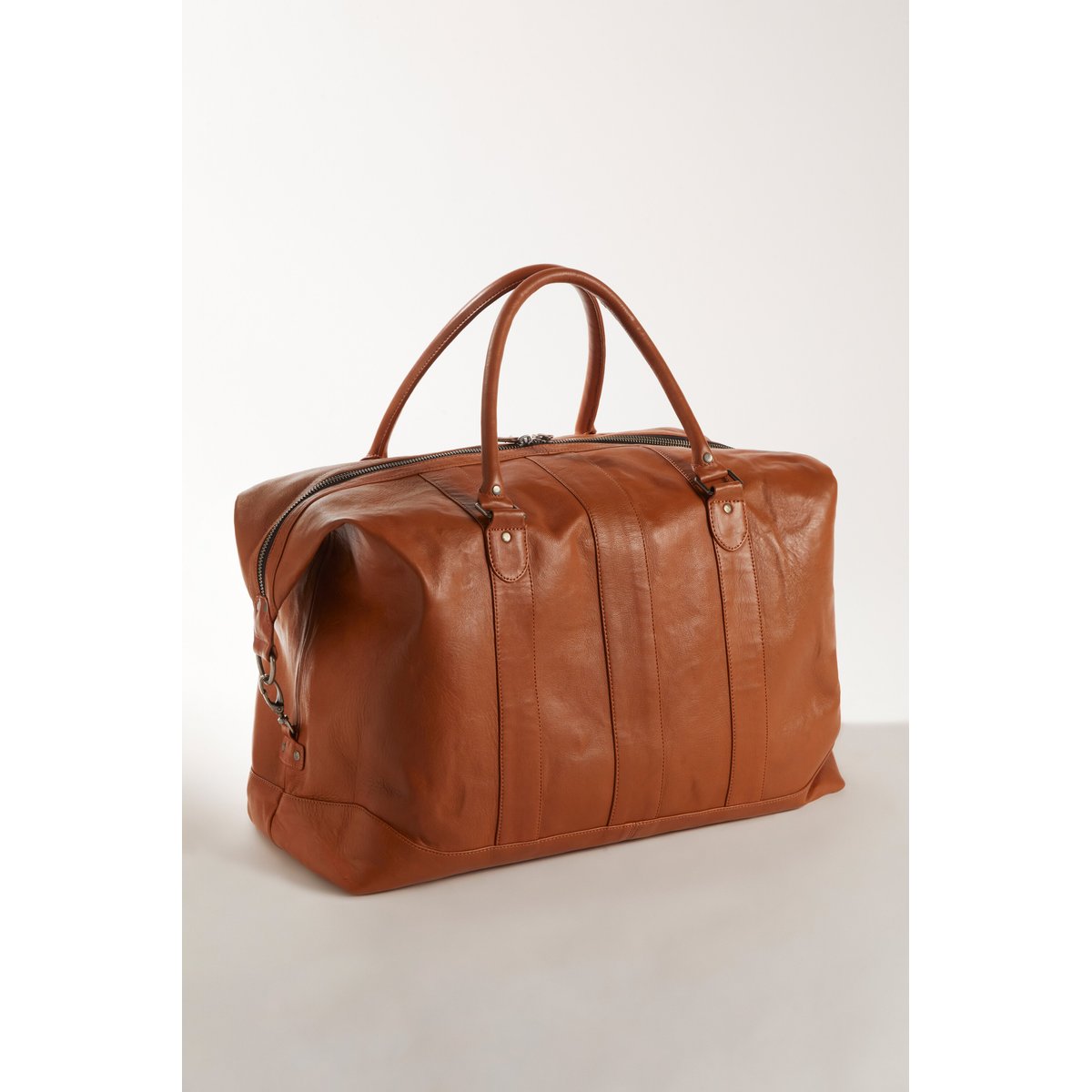 Sac Weekender, en cuir d'agneau nappa marron cognac, JP1880