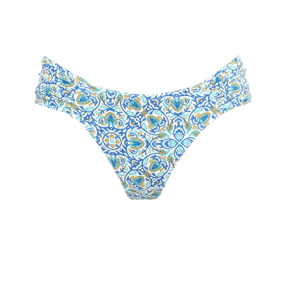 Bas de maillot brésilien drapé Oia turquoise, LAURA BY JANINE ROBIN