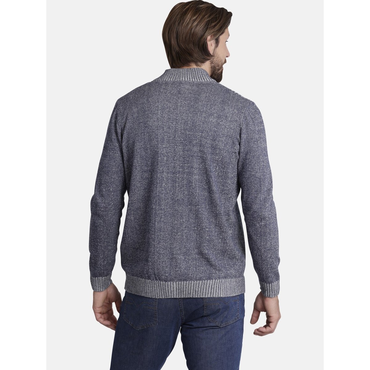 Gilet en maille INGRABAN bleu mélange, JAN VANDERSTORM