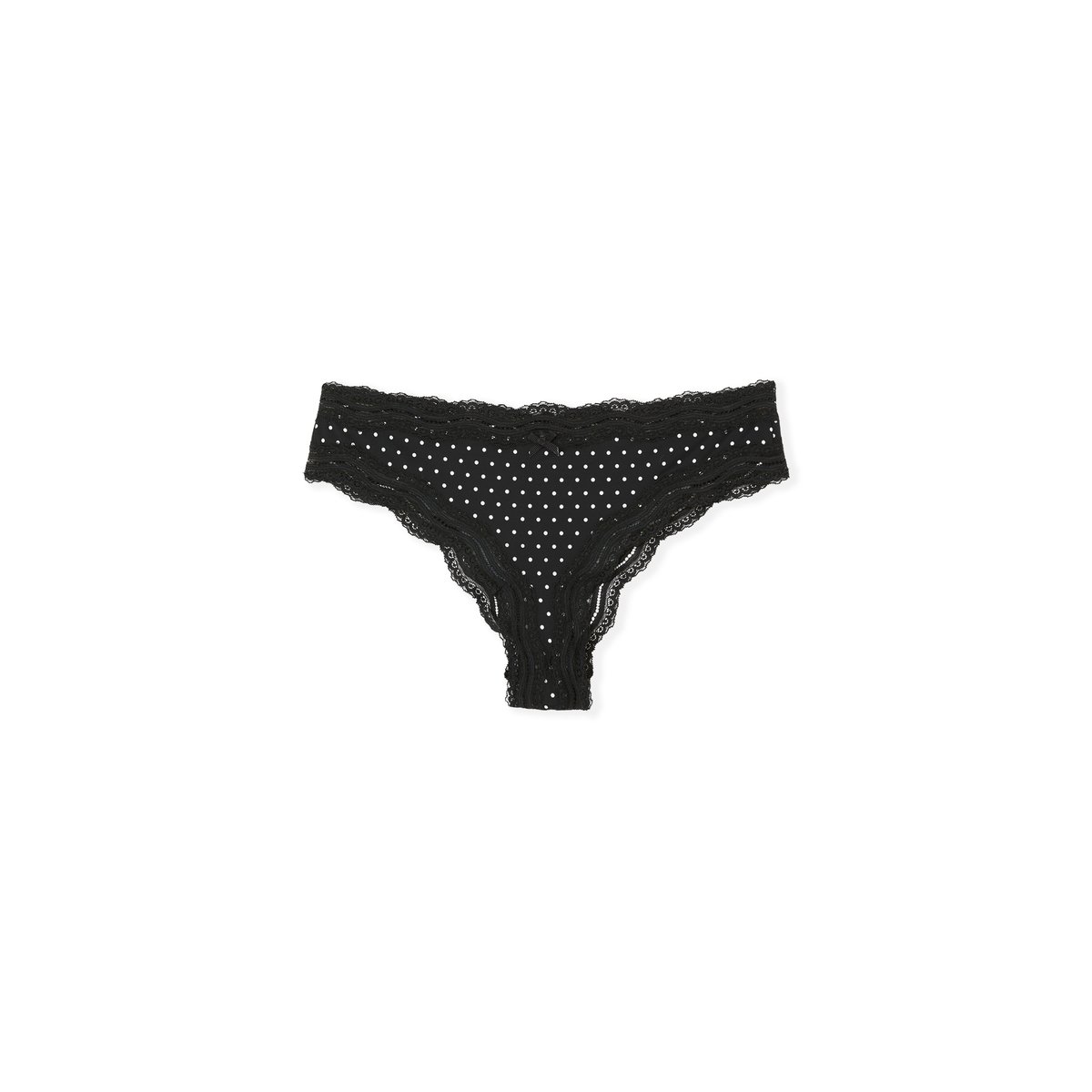 Tanga bords dentelle en microfibre SOUL PRINT imp fd noir, ETAM