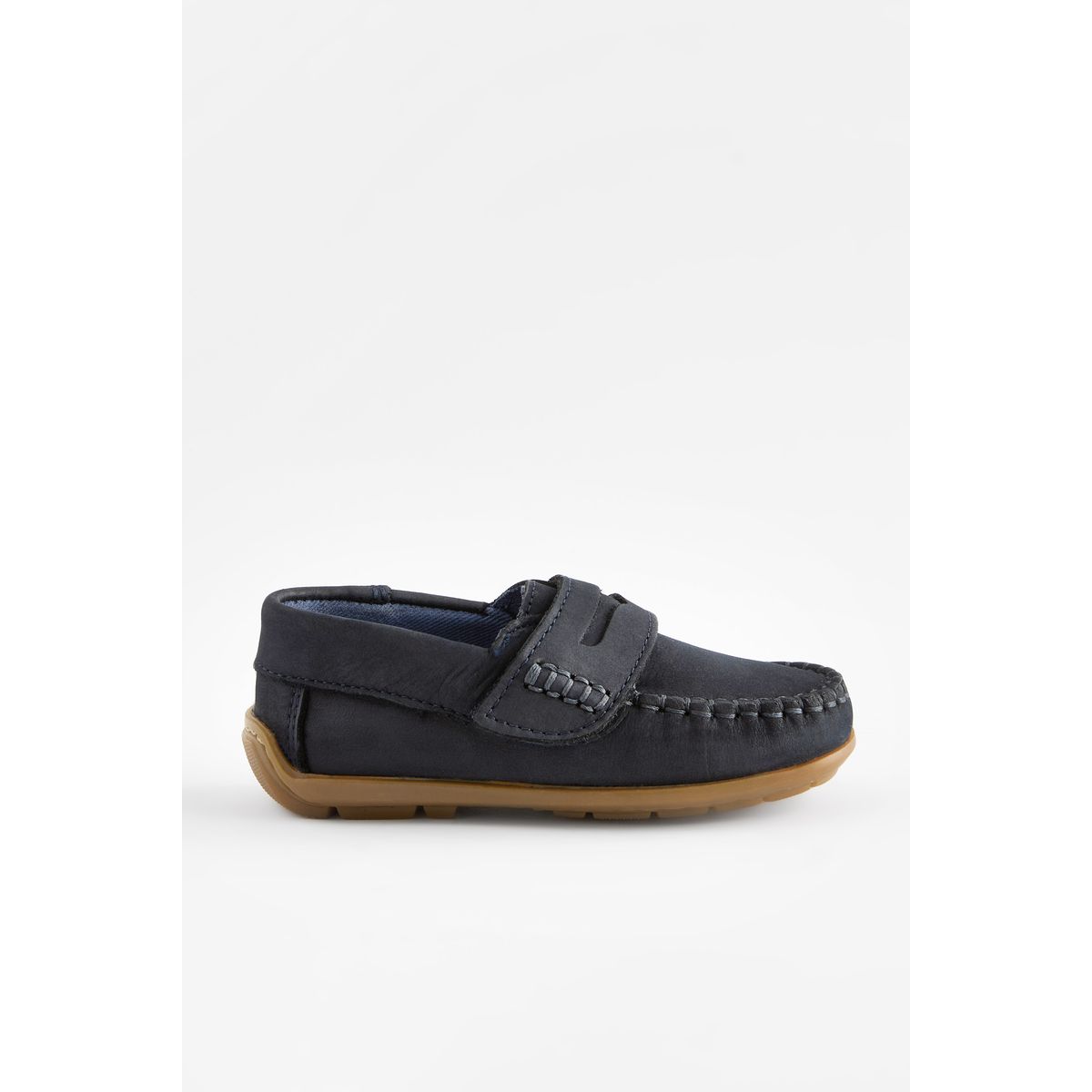 Mocassins avec fermeture scratch bleu marine, NEXT