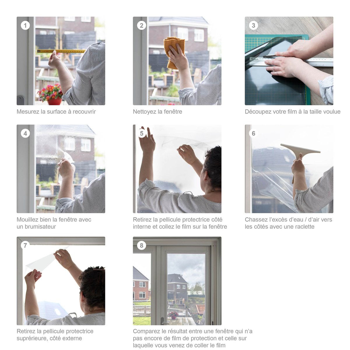 Film Vitrostatique protection solaire, brise vue noir., ART FOR THE HOME