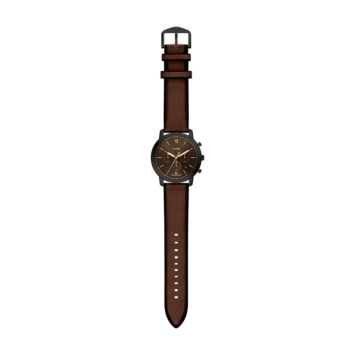 Montre Analogique NEUTRA noir brun marron, FOSSIL