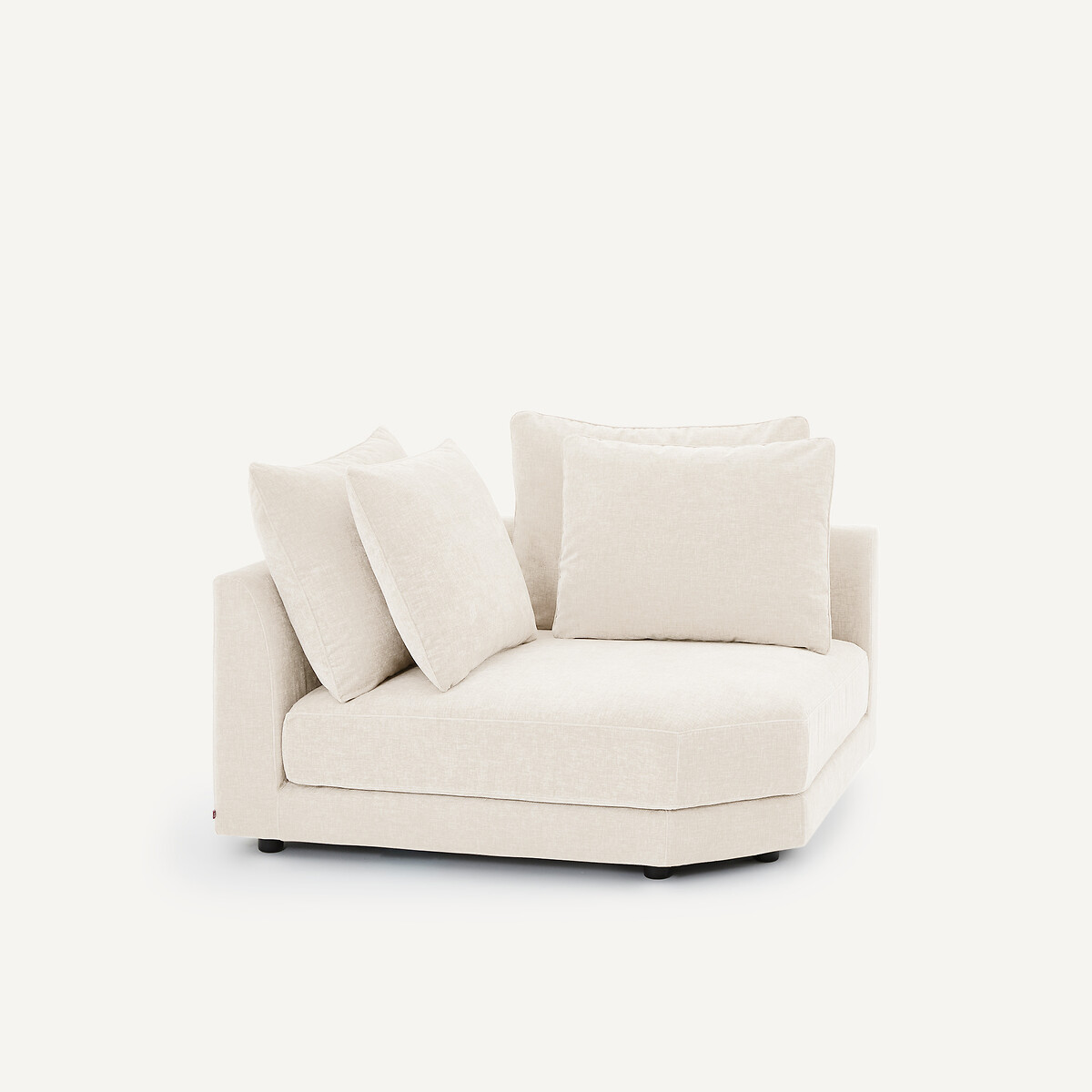 Modulair hoekelement in chenille fluweel, TIBERIO wit, AM.PM