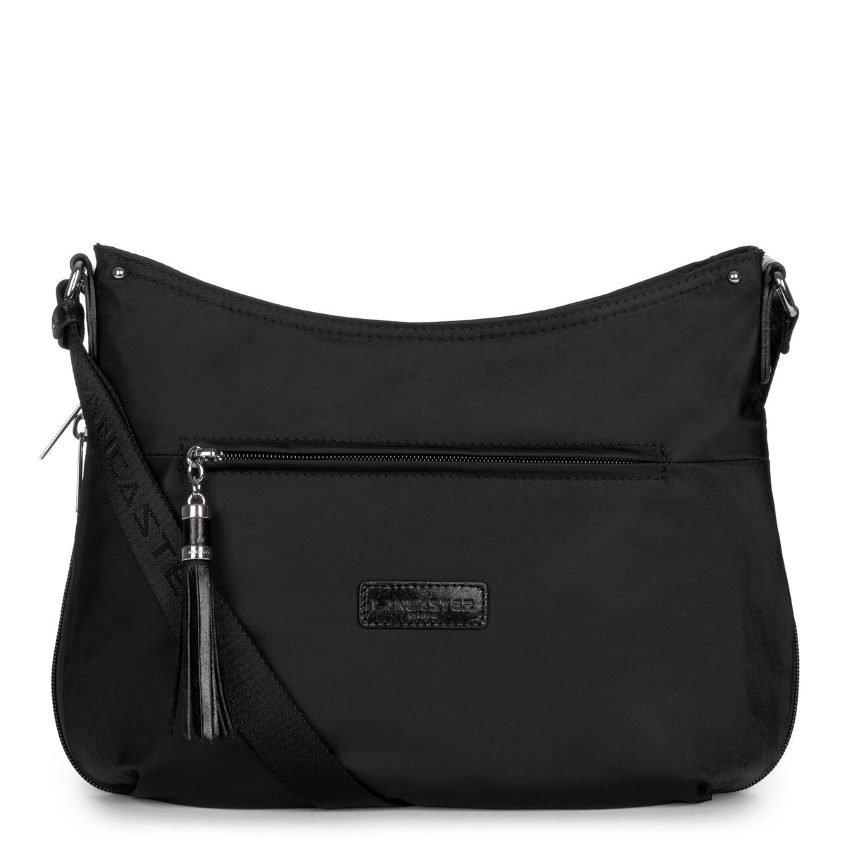 Sac besace BASIC POMPON noir, LANCASTER