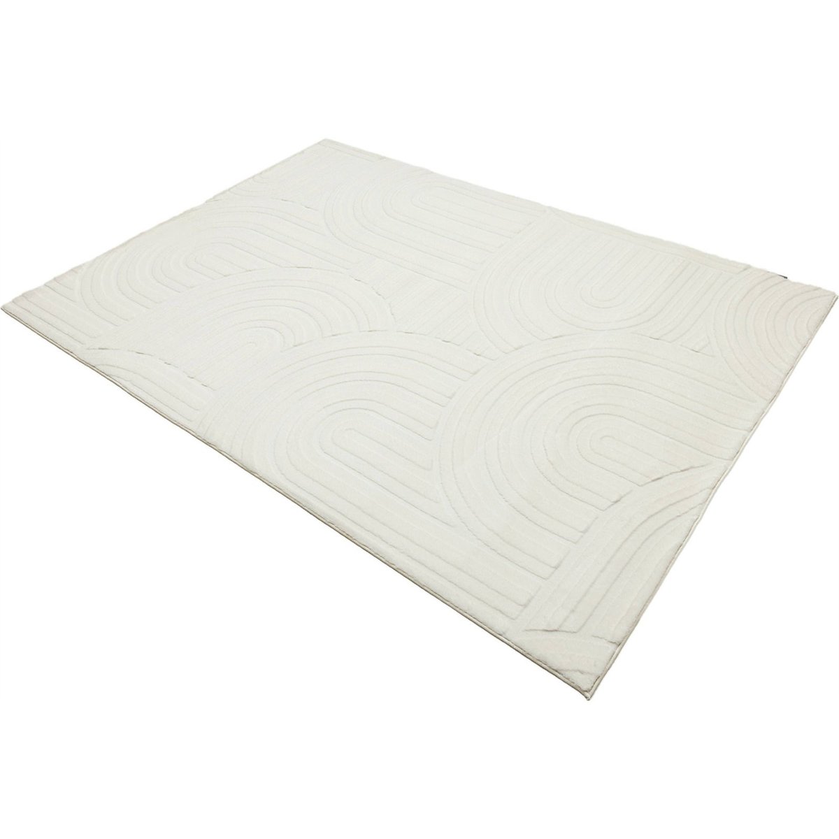 Tapis rectangulaire en polyester relief Cosmic 526 gris moyen ton sur ton, ARTE ESPINA