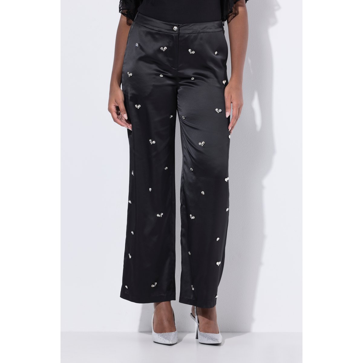 Pantalon Mary avec pierres fantaisie noir, ULLA POPKEN