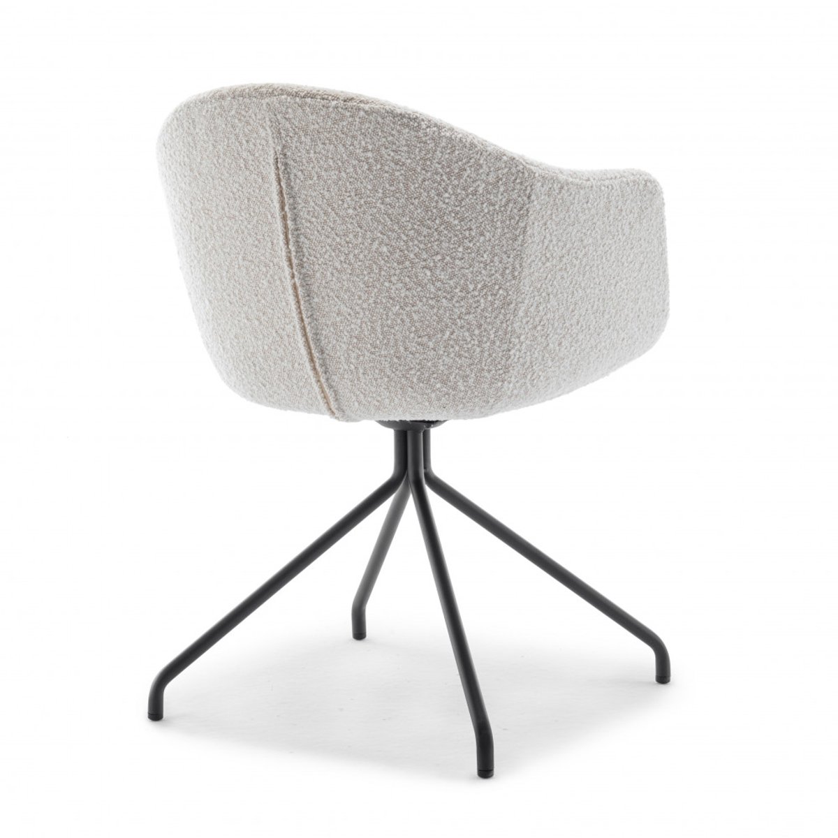 Chaise de bureau en tissu bouclette et métal- KOOIJ écru, DRAWER