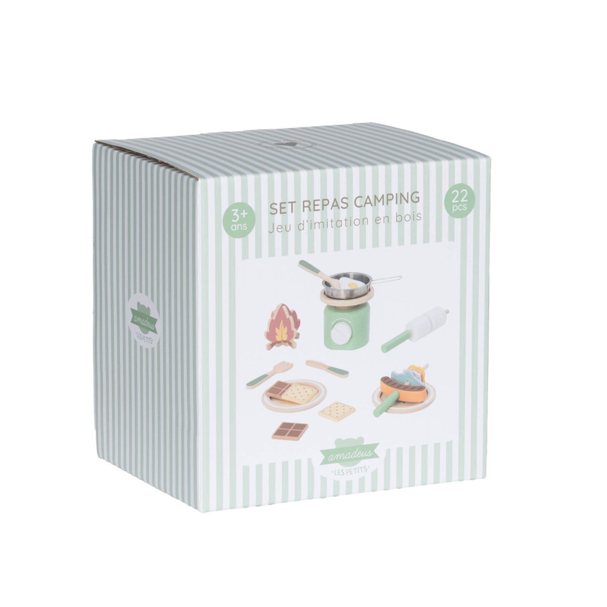 Jouet set repas camping en bois FSC vert, AMADEUS LES PETITS