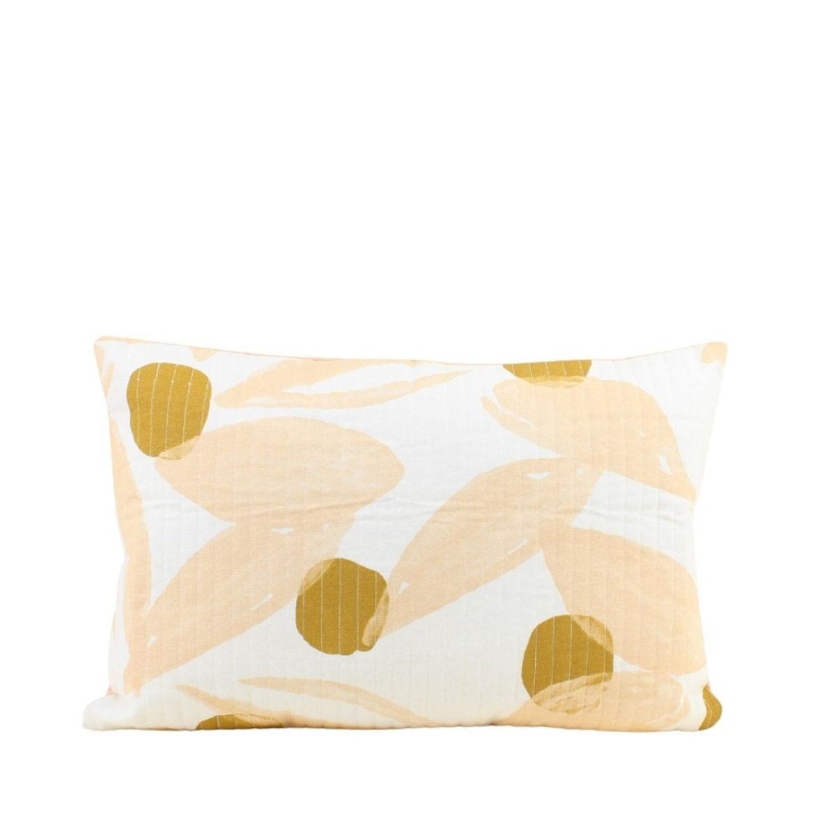 Coussin matelassé motifs feuillage 40x60cm jaune, ORNAMI