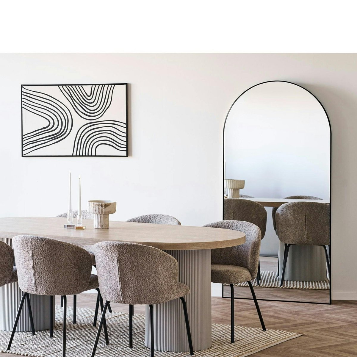 Miroir arche 180 cm cadre métal SEOUL noir, PIER IMPORT