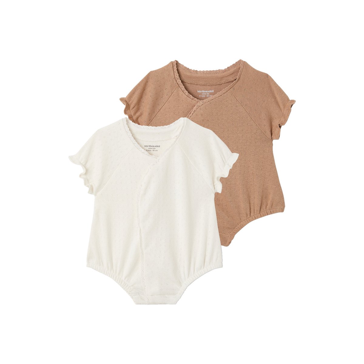 Lot 2 combishorts écru, VERTBAUDET
