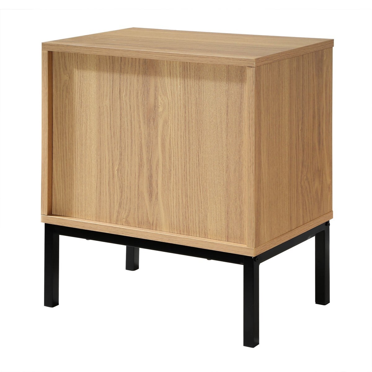 Table de Chevet 2 Tiroirs Effet Bois Rainuré H51cm - TARA bois clair, CALICOSY