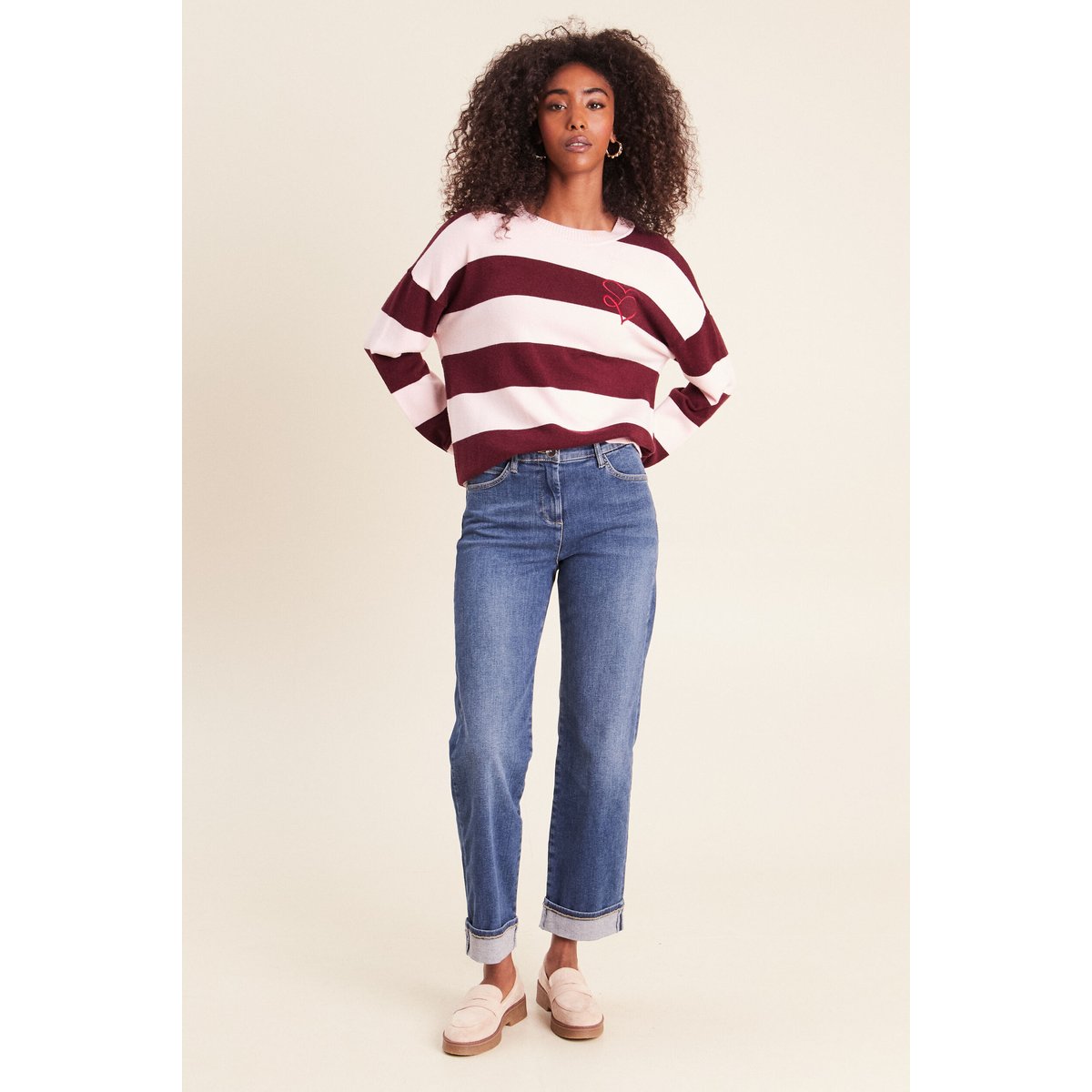 Pull col rond bordeaux, BREAL