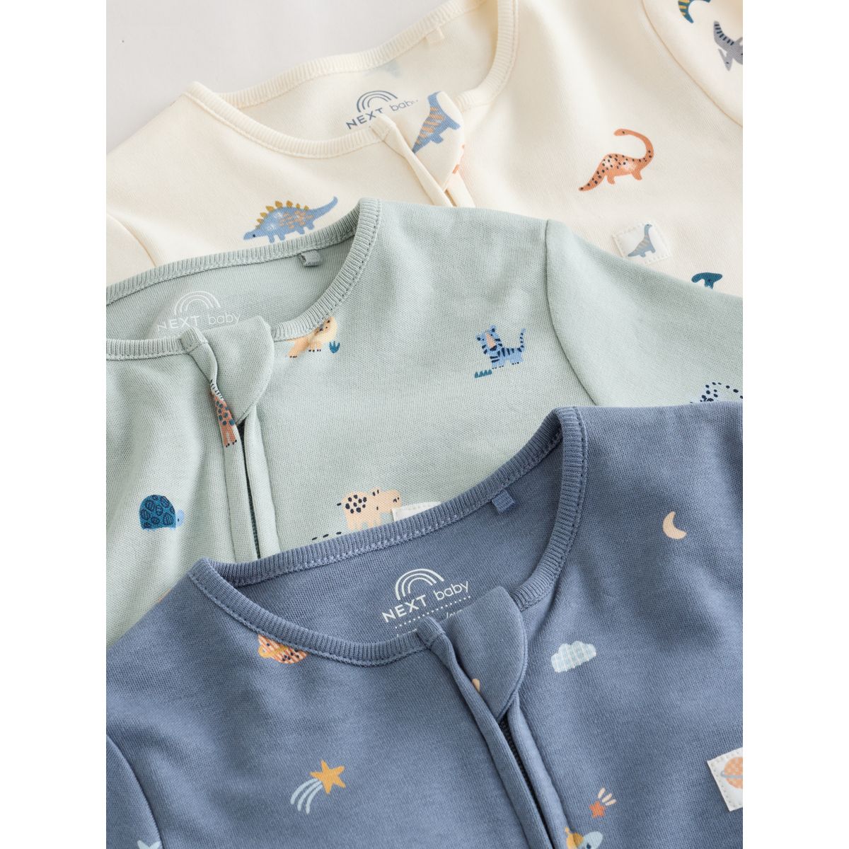 Dors-bien à zip double sens bébé, lot de 3 bleu, NEXT