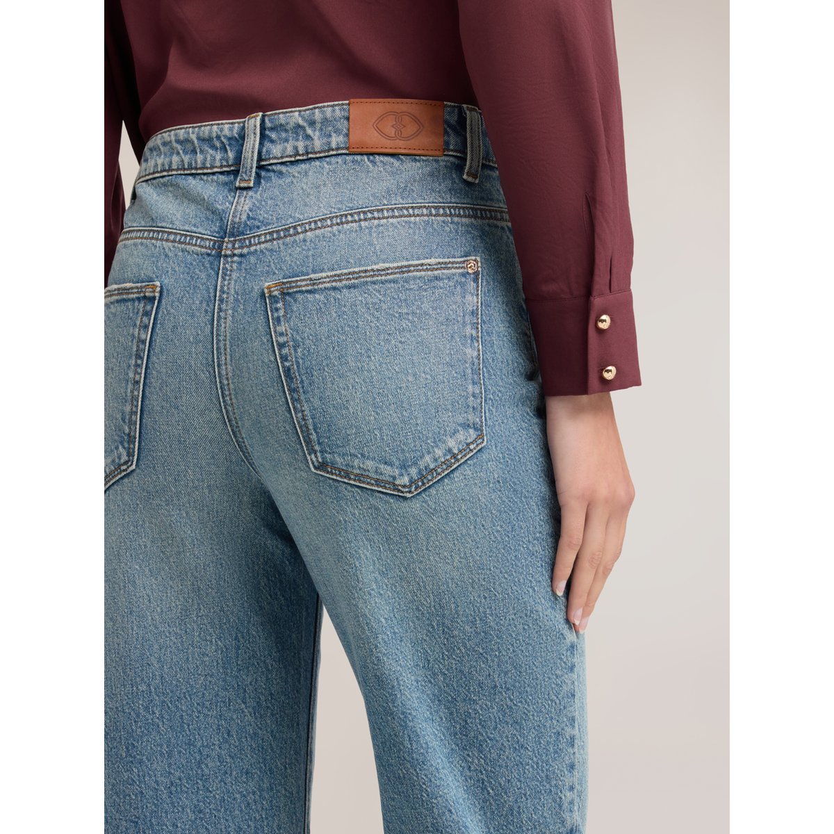 Jean boyfriend avec revers light - blue, MOTIVI