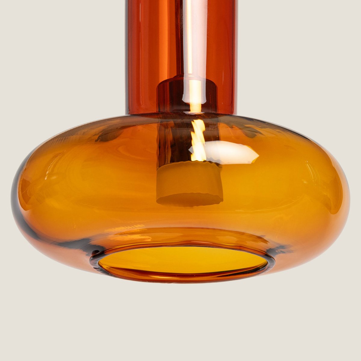 Suspension en verre avec LED intégrée 15cm- TIMO orange, DRAWER
