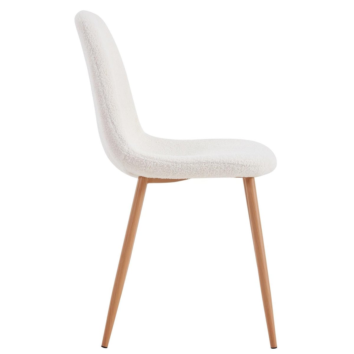 Lot de 4 chaises design scandinave en bouclette FREYA blanc, TOILINUX