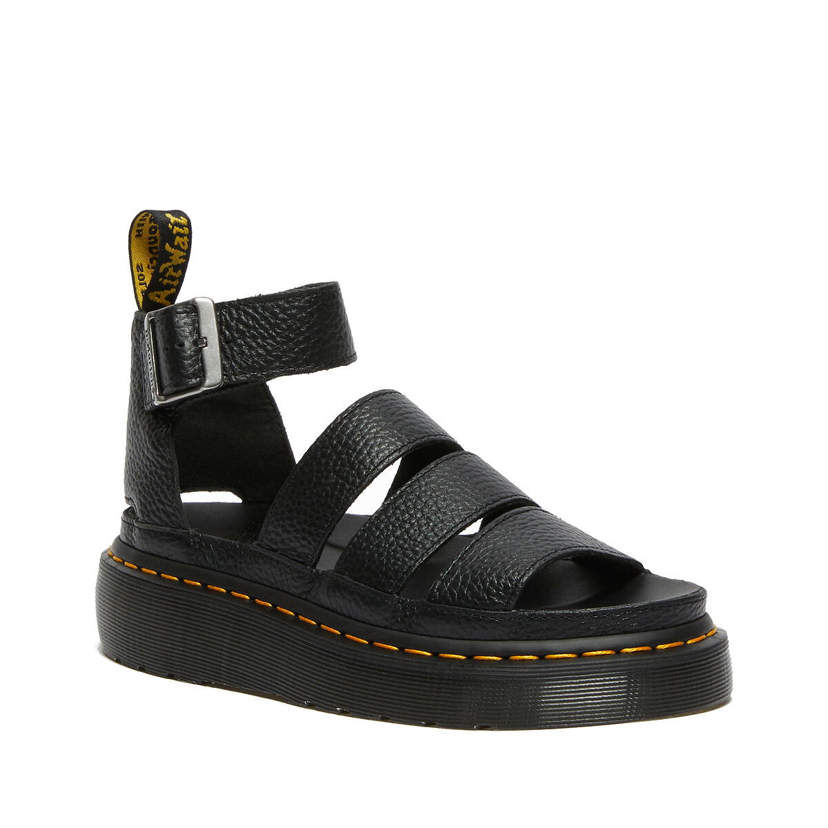 Sandales Clarissa II Quad en cuir, plateforme noir, DR. MARTENS