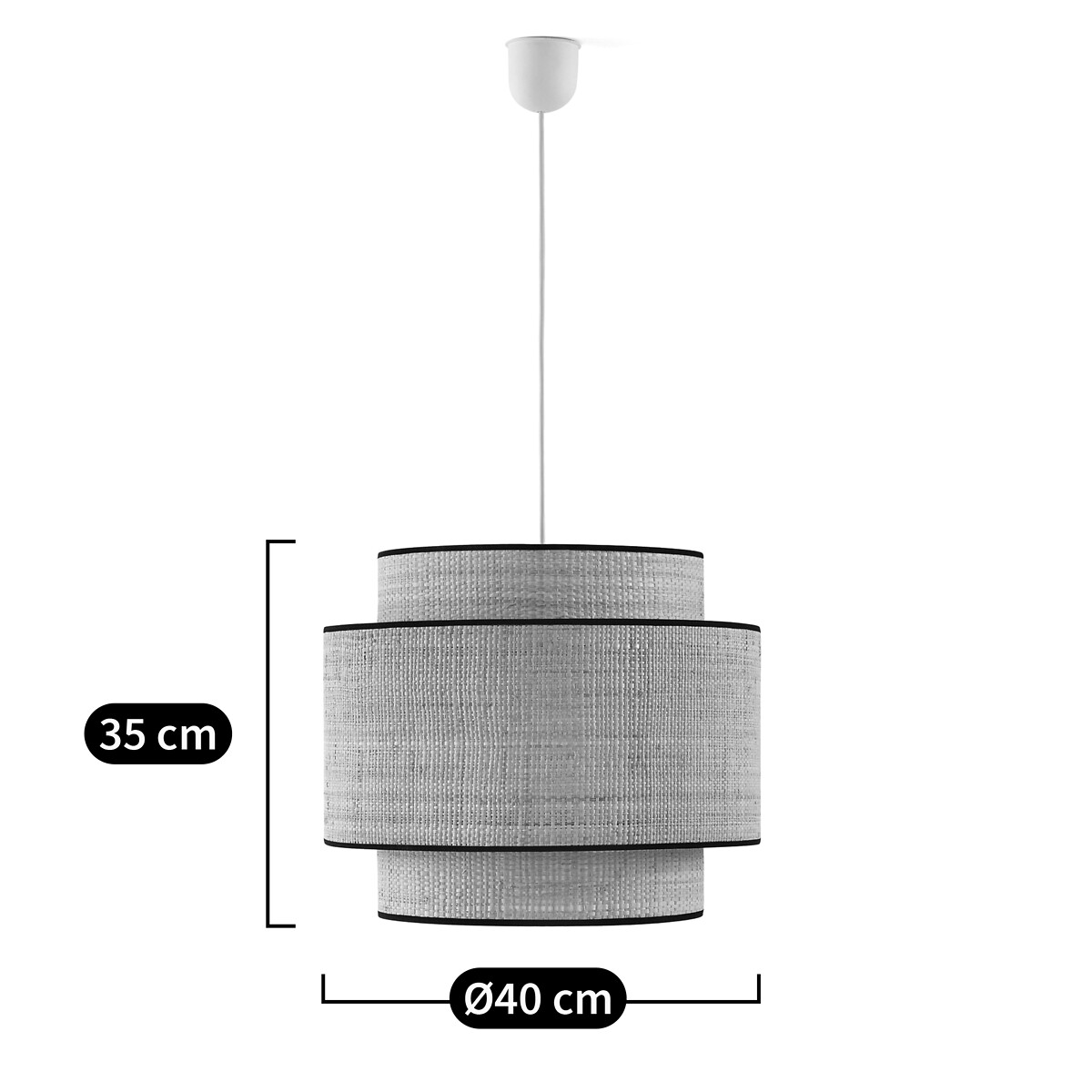 Dolkie 40cm Diameter Double Ceiling Light Shade natural, LA REDOUTE INTERIEURS
