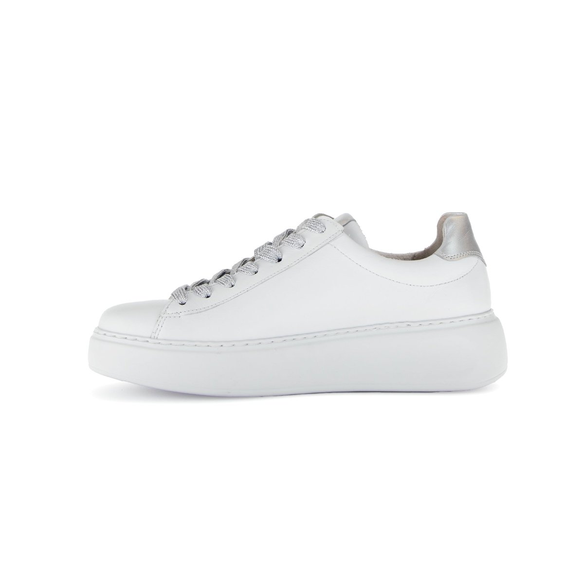 Baskets en cuir lisse à talon compensé blanc, GABOR
