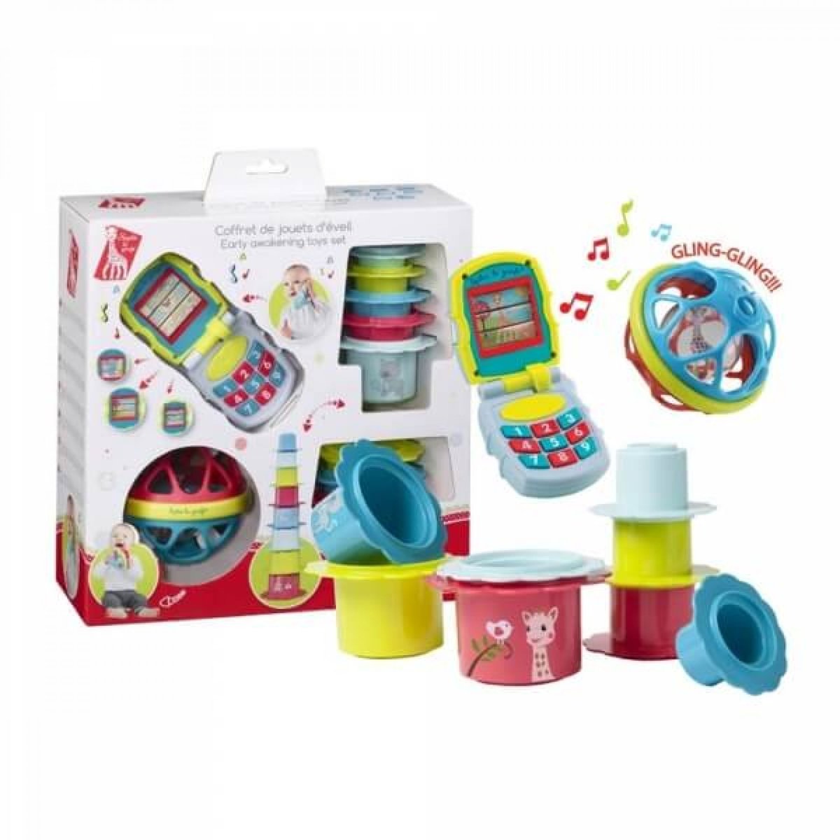 Coffret jouets d'éveil rouge, VULLI