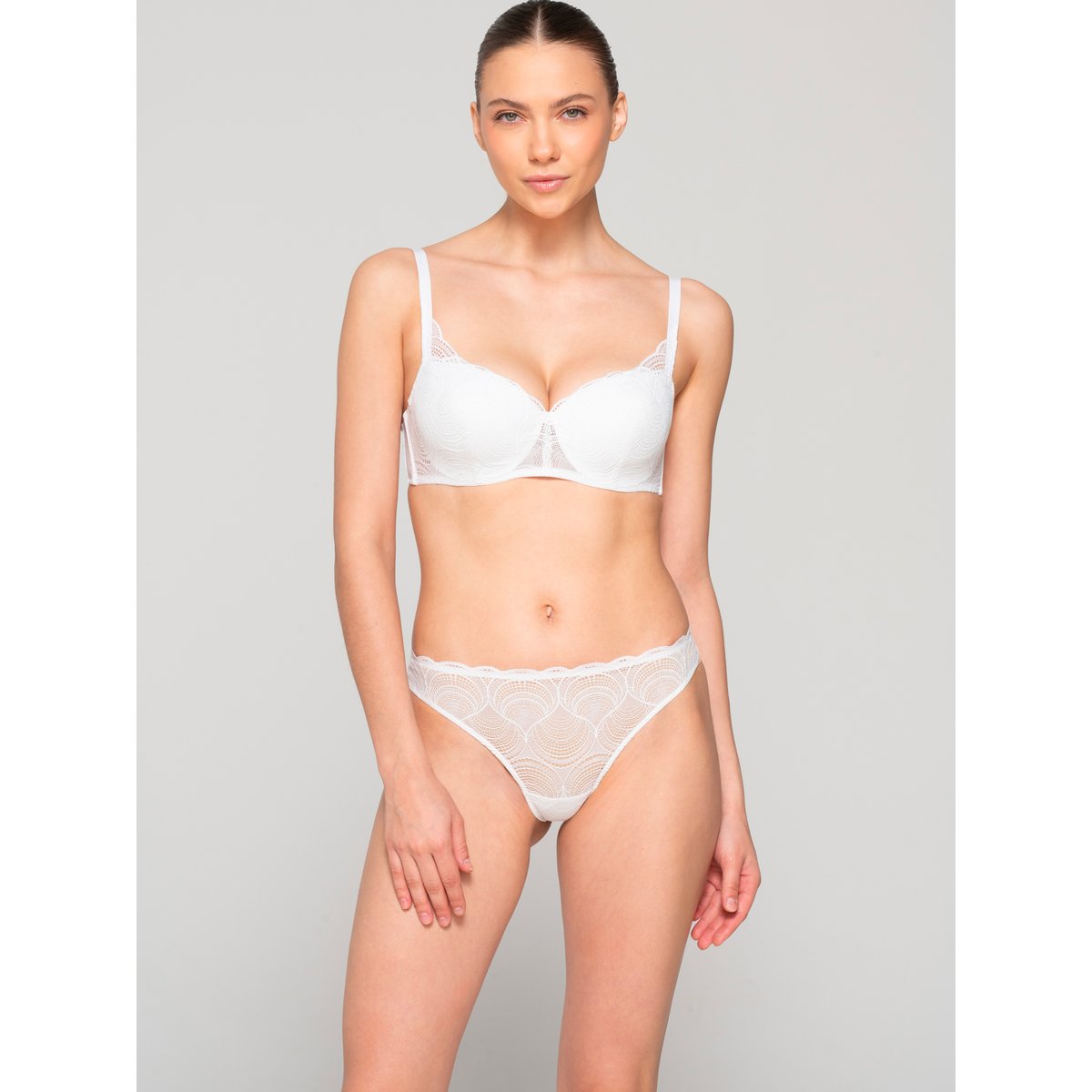 Soutien-gorge balconnet trois-quarts PEARL blanc, LUNA SPLENDIDA
