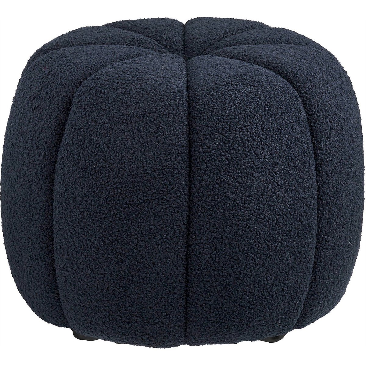 Pouf collection DOSSIVE en tissu teddy bleu marine, RECOLLECTION